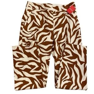 SPANX Women’s Zebra On The Go Ankle Animal Print Fitted Pants NEW Medium